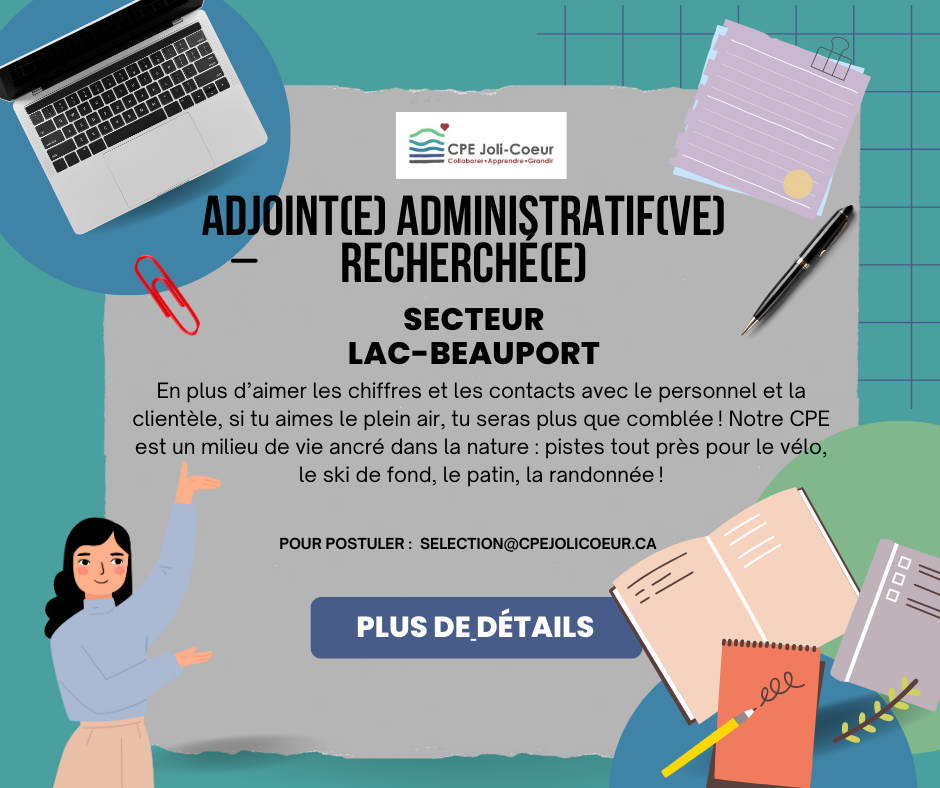 Adjoint(e) administratif(ve) recherché(e) Secteur Lac-Beauport